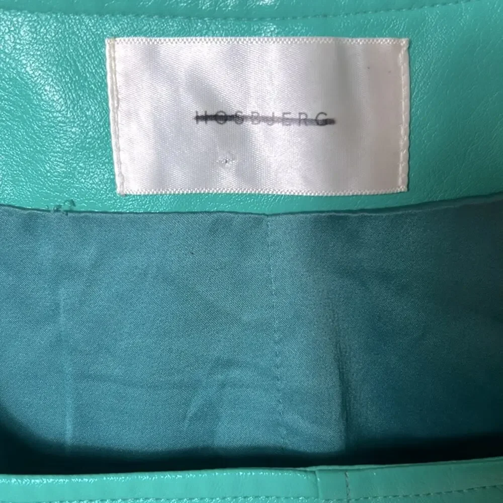 Hosbjerg Free People green Vegan Leather Mini belted Dress
